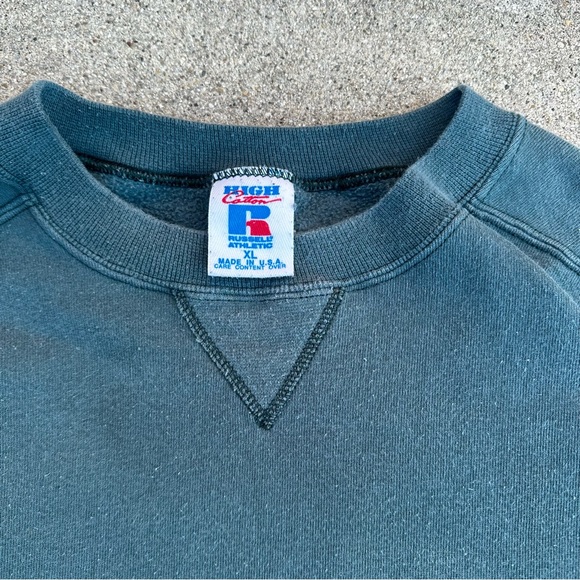 Vintage 90s Russell Athletic Blank Streetwear Crewneck Made in USA Sweatshirt XL - Picture 5 of 12
